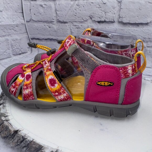 Keen Seacamp CNX Girls Size 4 Pink Yellow Sunburst Water Sandals - Picture 7 of 15